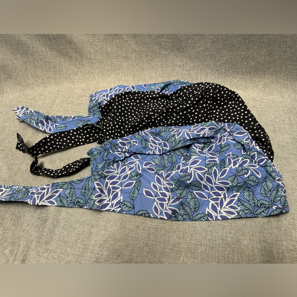 Thee Homemade nursing scrub caps